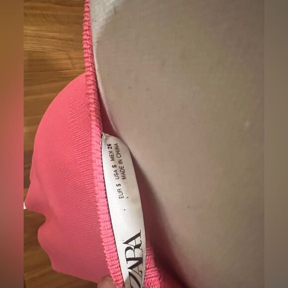 Zara Barbiecore Pink knit Dress w orange and gold straps size Small - Picture 7 of 9